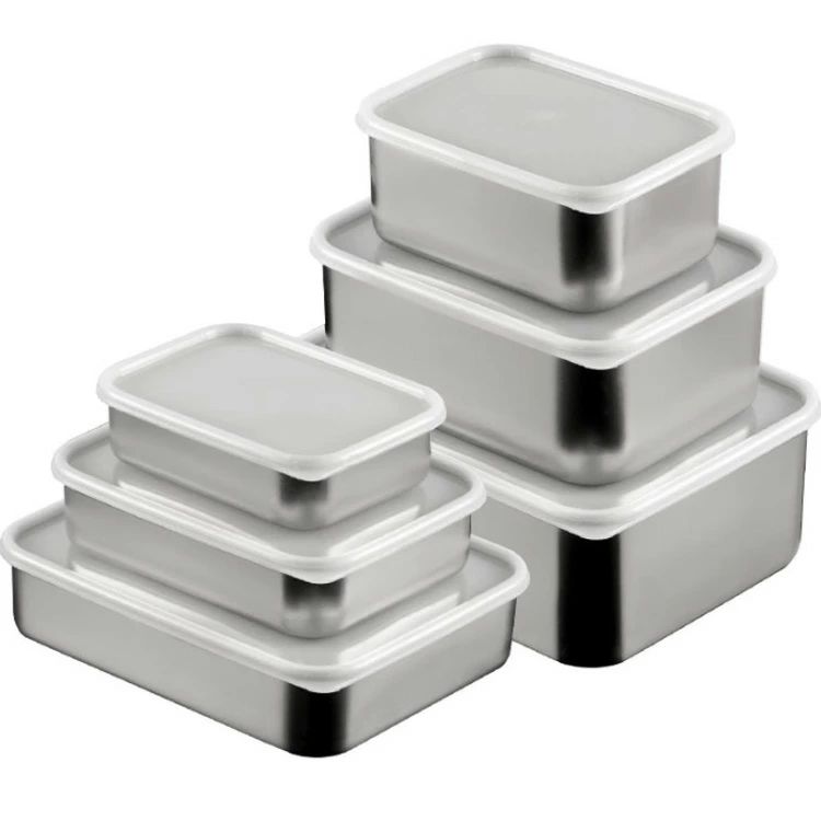 冷蔵庫 深型 食品保存容器 ふた付き 大中小3点セット ステンレス 密閉容器 常備菜 角型 小分け 漬物 食品 浅型 味玉 ピクルス 薬味 おかずストッカー 重ねる 冷蔵庫 お弁当 ストック 保存 作り置き 容器 弁当箱 食洗機対応 保存容器