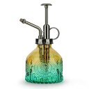 霧吹き ガラス 200ML 植物 園芸 掃除 アルコール対応 極細ミスト アンティーク調 透明 インテリア ギフト(グリーン)