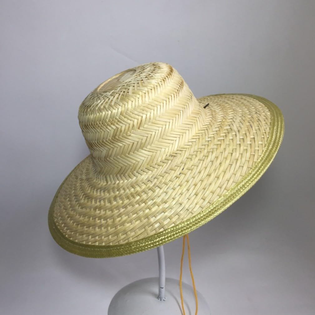 男性釣り麦わら帽子大沿竹編み日よけ日焼け止竹編み 手織り つば広 作業用帽子 麦わら帽子 竹編み 舞台..