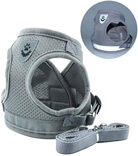 ふく福 ペット メッシュ犬用ハーネス 胴輪 リード セット 小型/中型犬/猫用 安全ベルトハーネス リード..
