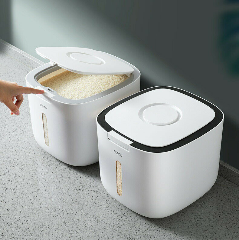 米びつ 5kg お米収納 おしゃれ キッチン用品 キッチン収納 保存容器 ボックス プラスチック ホワイト グレー　ブラック　楽天海外通販
