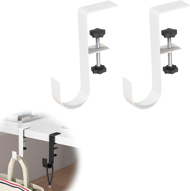 テーブルフック 2個入り バッグハンガー カバン ネジ式 クランプ 滑り止め付き 持ち運び便利　穴あけ不..