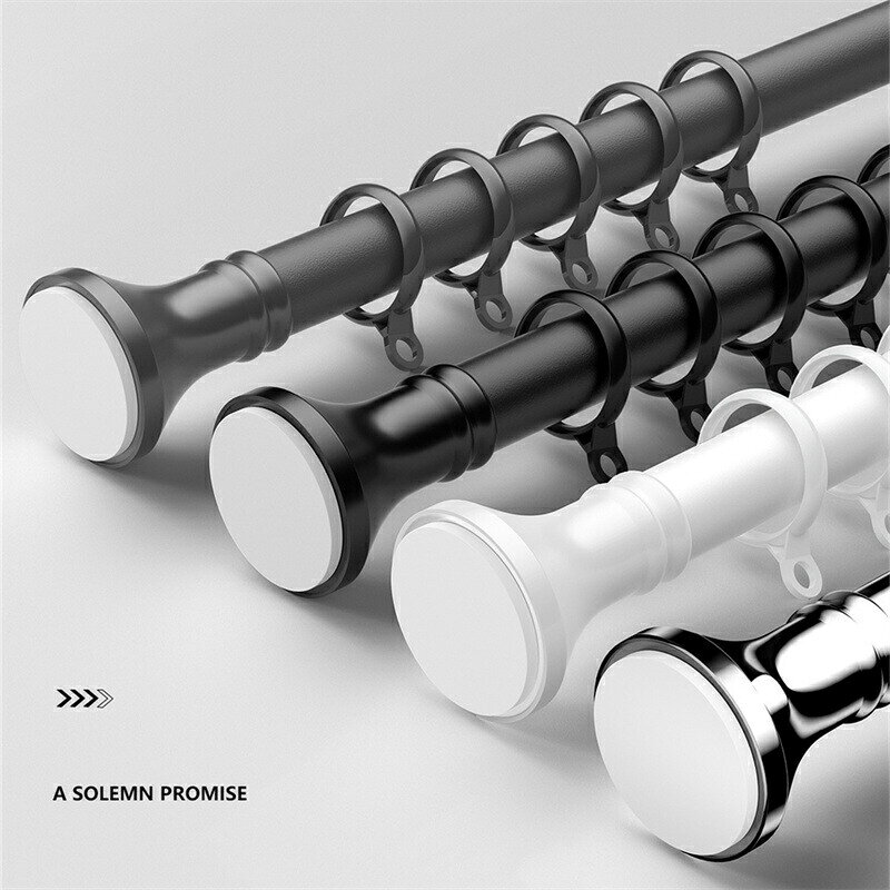 突っ張り棒 リング付き 0.4~5m 40-500cm 直径33mm 伸縮棒 穴あけ不要 突ぱり棒 のれん レール ステンレス 伸縮棒 つっぱり棒 ツッパリ棒 強い負荷 室内 物干し 室内 洗濯物干し 家庭用 便利なグッズ 送料無料