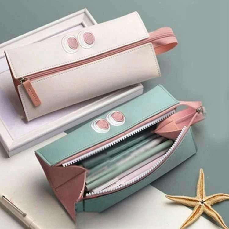 ペンケースペンポーチ革PUレザーモンスター筆箱大容量大きく開く収納軽量小物入れ女の子中学生小学生高校生女子高生スリム JOLNN