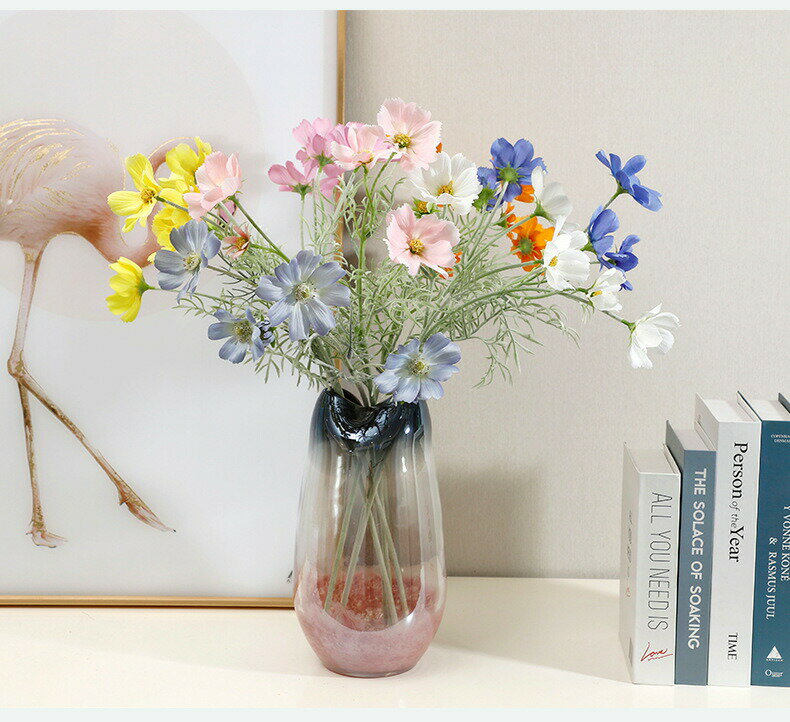 造花 コスモス 7色 リアル フェイクフラワー インテリア 6輪1本 花束 ブーケ 一輪挿し 豪華 アレンジ 本物そっくり 大量 シルクフラワー ピンク イエロー ダークレッド ホワイト モダン インテリア 玄関 室内
