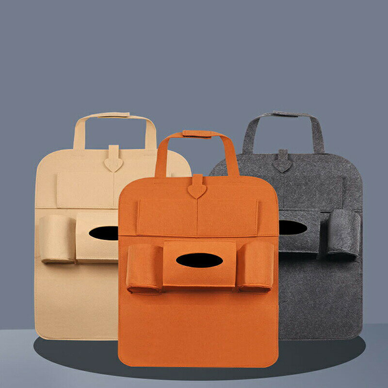 シートバックポケット 車 収納 車用収納ポケット カー用品 便利グッズ キックガード 後部座席収納 ボックスティッシュも収納可 大容量