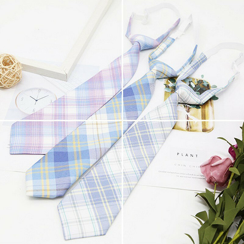 スクールネクタイ ワンタッチネクタイ 女子学生 男子学生 チェック柄 ゴム仕様 簡単装着 結ばない おし..