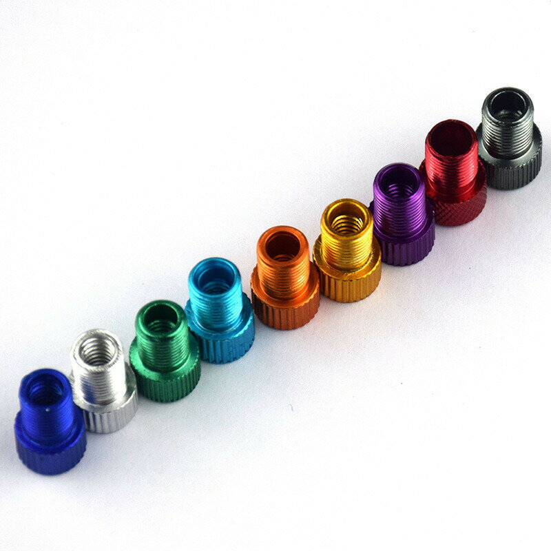 バルブ変換アダプター 4個セット 仏式から米式 空気入れ フロアポンプ エアバルブ エアーバルブ 自転車 メンテナンス用品 軽量 カラバリ豊富 おしゃれ