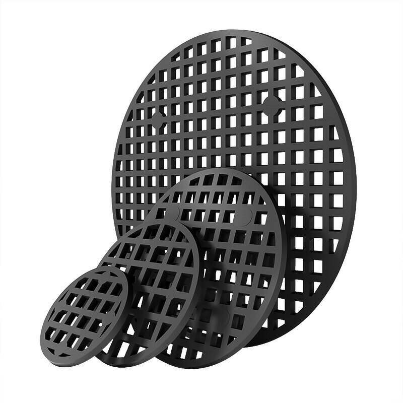 鉢底マット ガーデニング用品 円形 ブラック メッシュ シンプル 土漏れ防止 通気性 柔らかい