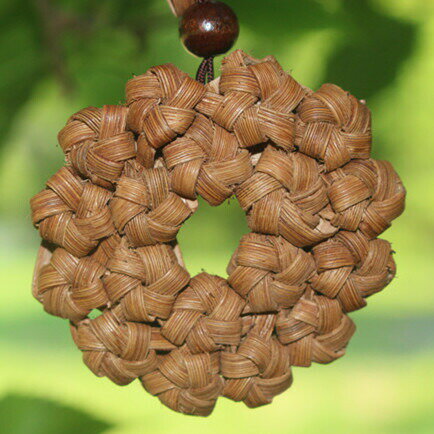 六角花 山葡萄籠 手作り　ペンダント　チャ―ム　アクセサリー　ストラップ かごバッグ かごバッグ やま..