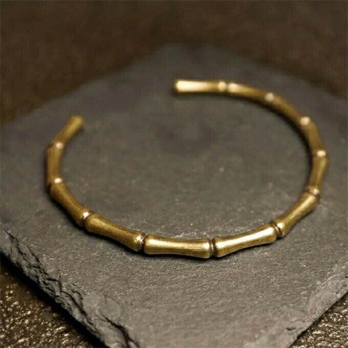 ブロンズ 電磁波対策 銅 ブレスレット バングル 調節可能 銅製ジュエリー アクセサリー ハンドメイド 手作り