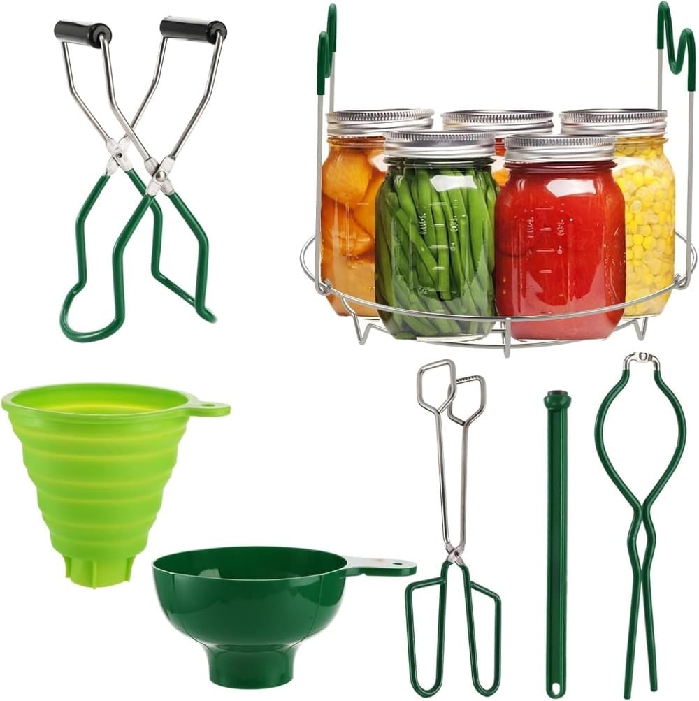 缶詰キット 7 ピースステンレススチール缶詰用品スターターキット缶詰ラック缶詰必須ツールセットメイ..