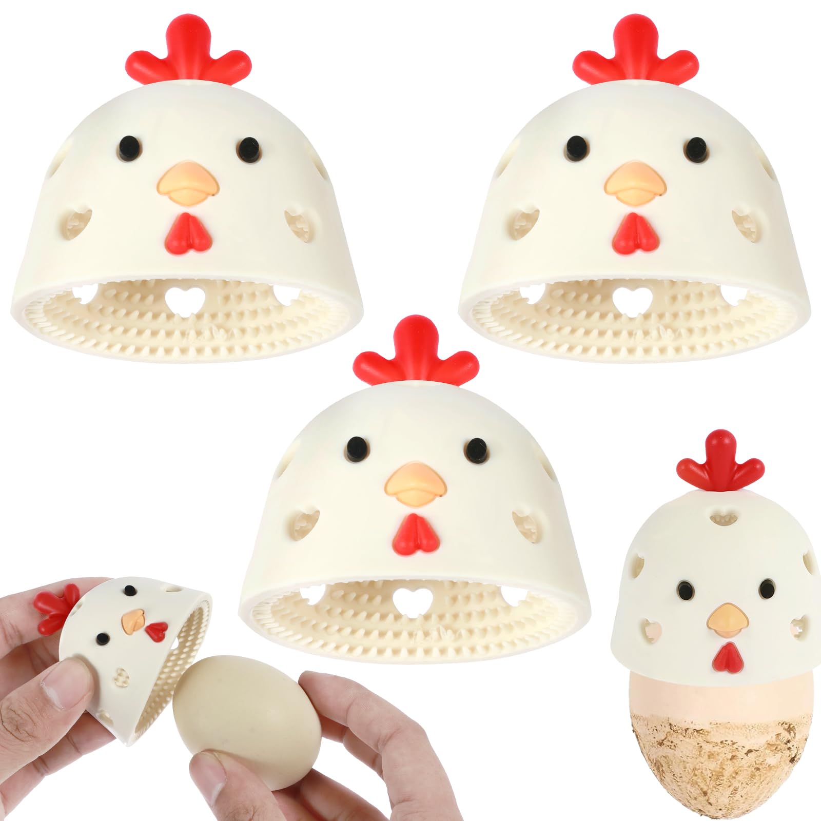 新鮮な卵を掃除するための3PCSエッグワッシャーブラシ再利用可能な卵スクラビングブラシ効率的なシリコ..