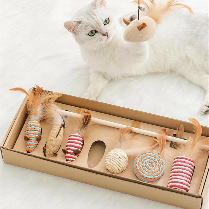 猫じゃらし ねずみ 玩具 7点セット ボール 猫用おもちゃ 鈴つき 猫遊び 運動不足 音が鳴る 鈴音 カラフル 玩具 ネコ用 ストレス解消 お