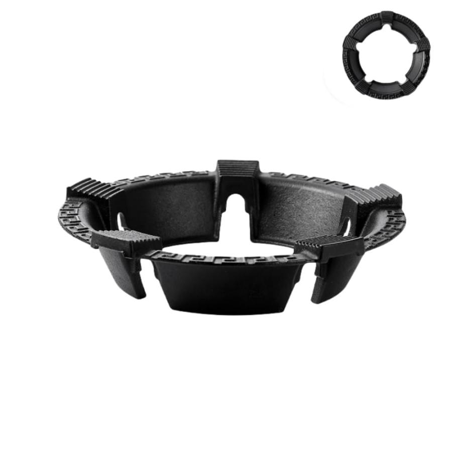 過熱防止センサー対応補助五徳 ガスストーブラック 鋳鉄鍋リング 防風ストーブサポートリング パンホル..