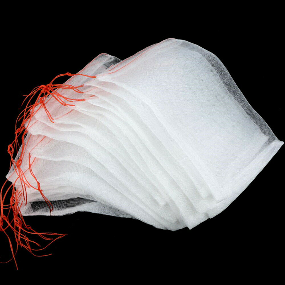 【100枚セット】防虫ネット 果物袋 袋 くだもの 果物 野菜 防虫袋 保護袋 巾着袋 収納袋 メッシュバッ..