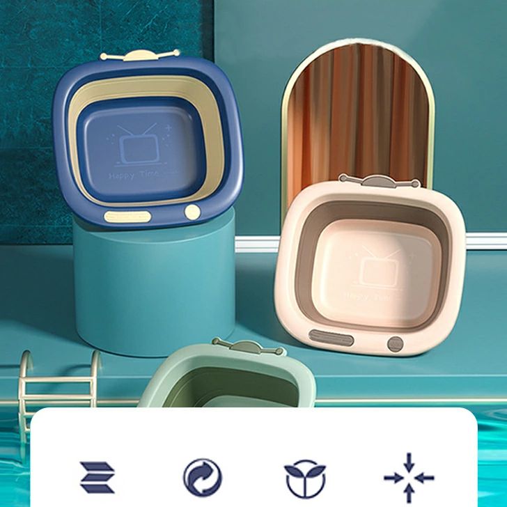 多用途 旅行用 アウトドア 風呂 足浴 掃除 洗濯 子供用 省スペース コンパクト収納 可愛い 雑貨 湯おけ たらい 折りたたみ 面器