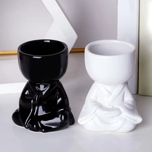 全2種 花瓶 鉢 大きい 陶器 セラミック 和 小人 かわいい アート デザイン ユニーク モダン おしゃれ 北欧 韓国 インテリア 観葉植物 結婚式
