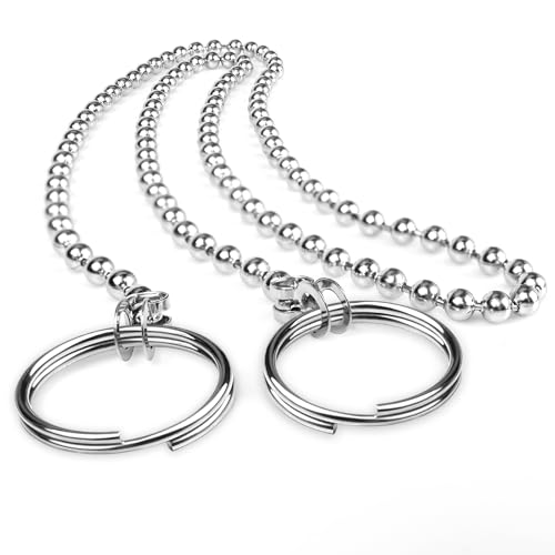 お風呂の栓 チェーン 風呂せん バス用クサリ、全長74cm、両端に二重リング付き、玉径4.5mm、洗面台・浴..