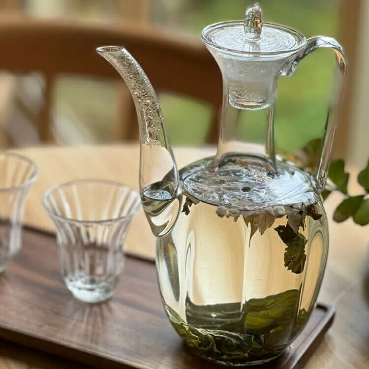 貴妃 美人ポット 550ml ティーポット 耐熱ガラス ガラスティーポット ガラスポット ガラス急須 紅茶ポ..