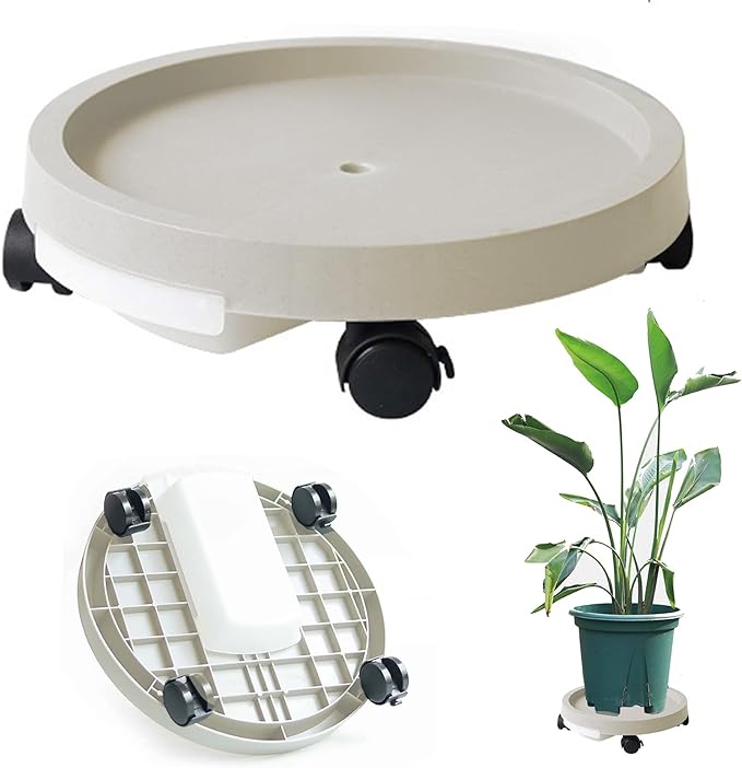 植木鉢台 貯水付き移動花台 鉢受台 フラワースタンド 可動式 鉢置台 キャスター 受け皿付き 360°回転の..