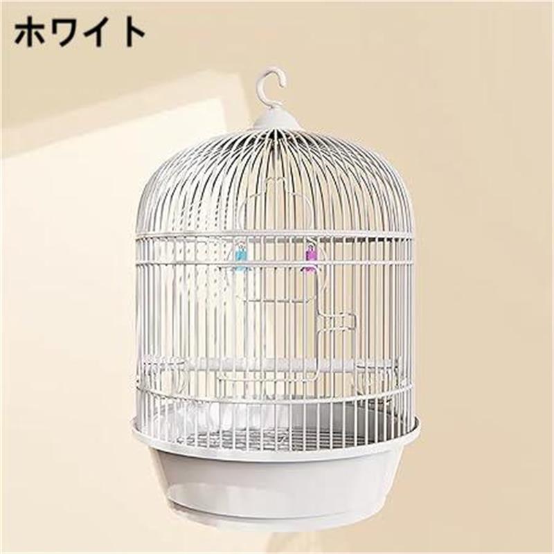 オカメインコ ケージ 丸型 鳥小屋 鸚哥 エサ入れ2個 バードケージ ハンドル付き 文鳥 ケージ 小さい と..