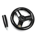 3スポークハンドホイール 回転ハンドル付き ブラック ベークライト ラウンド 3ハンドホイール 12x125mm 旋盤フライス盤用