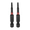 T10 衝撃定格トルクスビット 1/4インチ 六角シャンク 長さ2インチ 磁気セキュリティスタードライバー 電動工具 2個