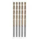 ツイストドリルビット 5個 2.6mm チタンコーティング (HSS-E) M42 高速度スチール 8% コバルト ストレートシャンク ステンレススチール アルミニウム合金メタル用