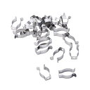 T8 Uクリップホルダーブラケット 1.34 x 0.91 x 0.37 ステンレススチール LED蛍光灯取り付け用 交換用 20個