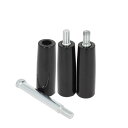 3ピース M8 回転ハンドホイールマシンハンドル 2.5インチ/63mm ブラック ベークライト ユニバーサル 旋盤 クランク 回転オスねじ フェイスグラインダー成形と研磨機用