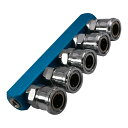 1個 5ウェイ 1/2インチ マニホールドブロック スプリッター エアホース インライン 空気圧エアコンプレッサーマニホールド継手