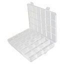 PPコンポーネントストレージボックス 192x135x22mm プラスチックオーガナイザーコンテナ 24個の固定グリッドツールボックス 電子部品用 小さなアクセサリー 透明カラー 2個
