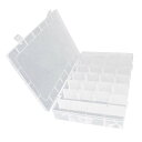PPコンポーネントストレージボックス 350x220x48mm プラスチックオーガナイザー 調節可能なコンテナ 28個の取り外し可能なグリッドツールボックス 電子部品用 小さなアクセサリー 透明カラー 1個