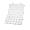PPコンポーネントストレージボックス 193x132x22mm プラスチックオーガナイザーコンテナ 24個の固定グリッドツールボックス 電子部品用 小さなアクセサリー 透明カラー 2個