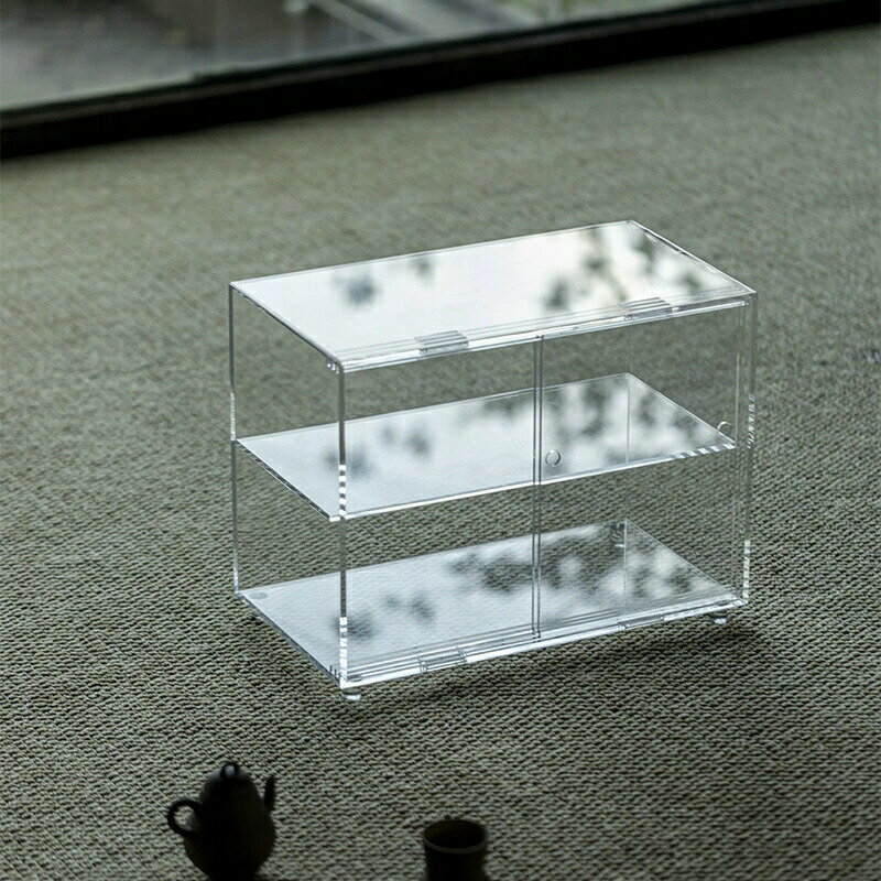 収納棚 透明 机上ラック 2段 3段 アクリル 透明 卓上ラック ミニラック カップ収納 食器棚 卓上収納ラ..