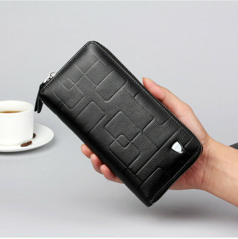 長財布 ロングウォレット 大容量 小銭入れ 長財布 メンズ　ビジネス　牛革 大容量　カード収納 サイフ ウォレット メンズ 大容量 旅行　長さいふ ギフト プレゼント　ブラック　ブラウン 楽天海外通販(4)