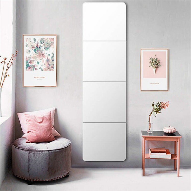 「4枚セット」割れない鏡 貼る鏡 ミラーシール 30*30cm アクリル製 壁貼りシール インテリア 鏡貼 貼る..