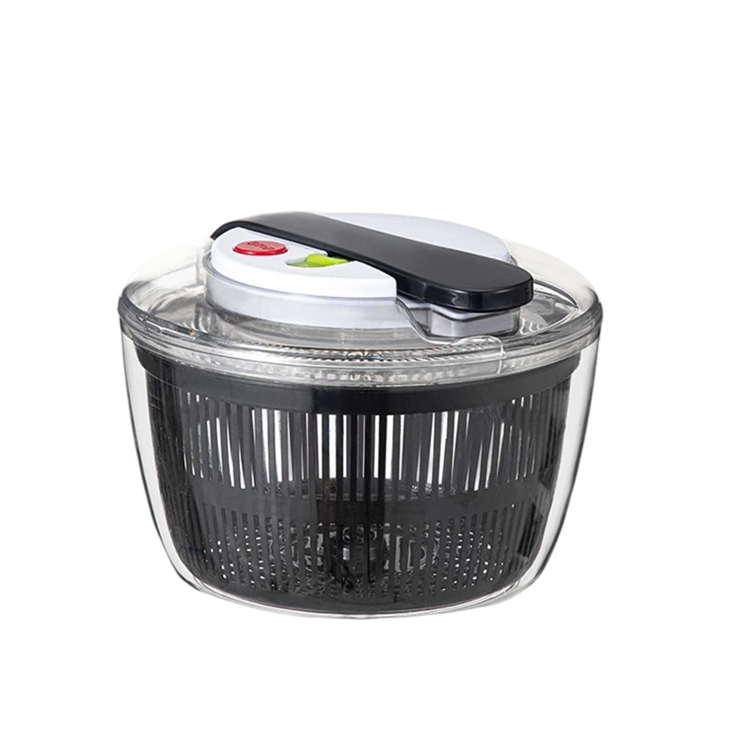 水切り器 野菜 サラダスピナー 手動脱水器 3L大容量 ノブ押し式 高速回転 ブレーキボタン付き 一分離設..