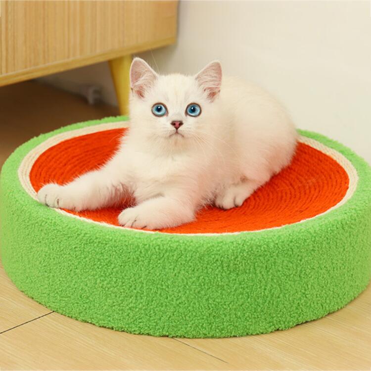 キャットスクラッチャー　室内　ブルーベリー　スイカ　パッションフルーツ　果物柄　ねこ おもちゃ　..