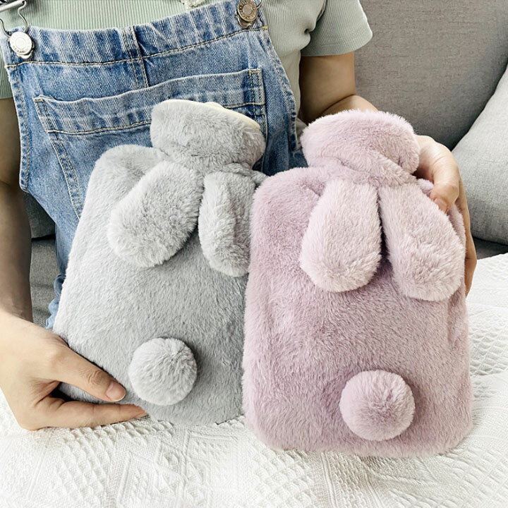 湯たんぽ お湯入れ 可愛い ゆたんぽ 注水式 ウサギ フワフワ 柔らか 生理期最適 もふもふ 保温カバー付き 電気不要 防寒グッズ あったかグッズ 暖房器具 冷え性防爆ギフト かわいい 送料無料