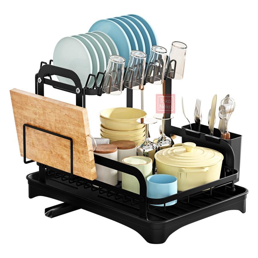 りラック キッチン 水切り かご 食器乾燥ラック 大容量 自動排水 防錆性 耐荷重性取に優れ り外し可能 ..