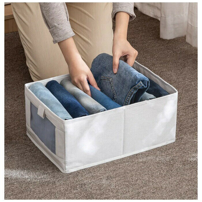 収納ボックス 布 綿麻 折りたたみ ストレージボックス 40*27*17cm 衣類収納 衣類収納ボックス 小物 お..
