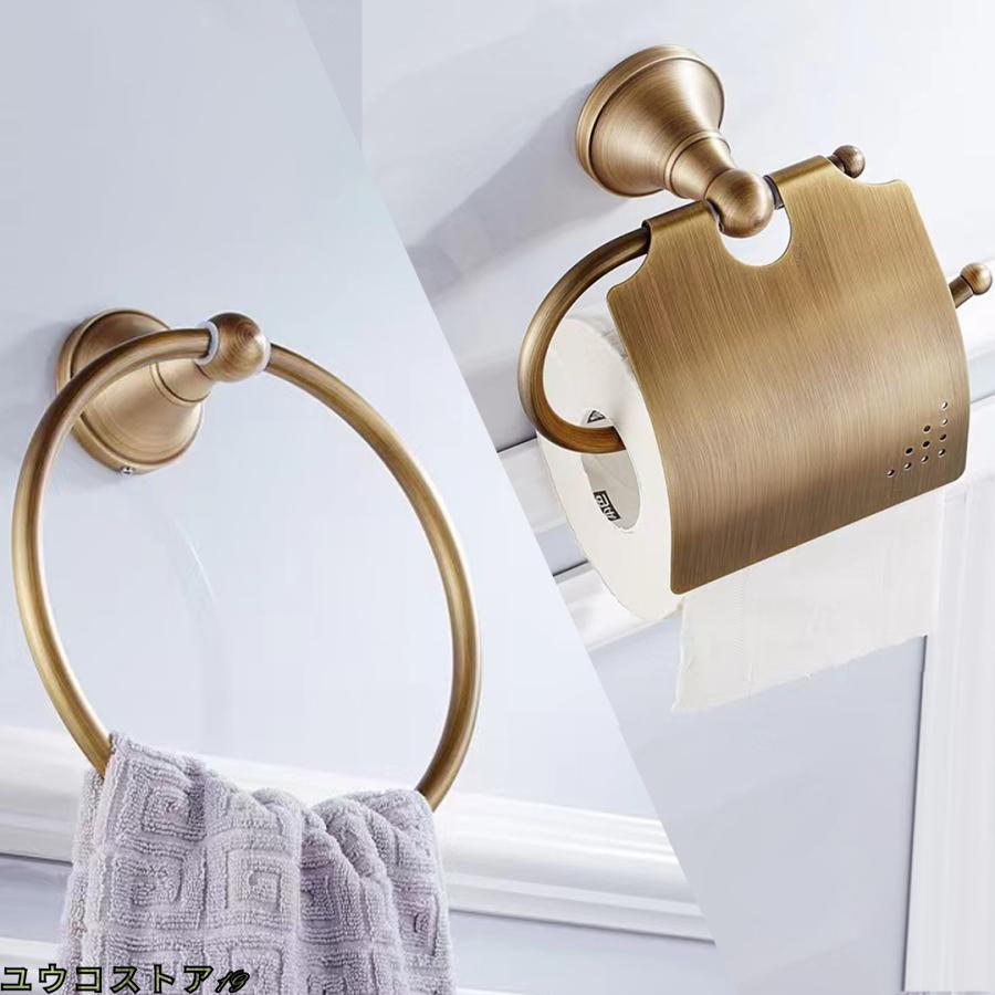 トイレットペーパーホルダー 真鍮 タオル掛け おしゃれ 収納 カバー アンティーク レトロ DIY かわいい..