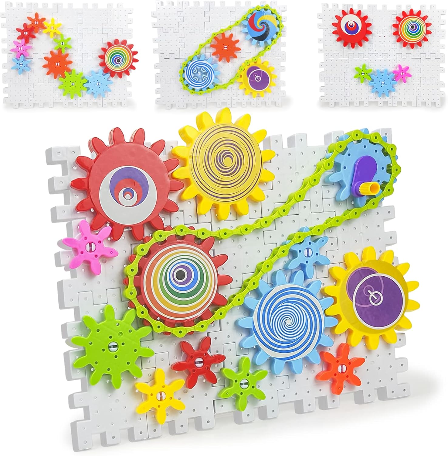 ギアブロック 歯車おもちゃ 立体パズル 96pcs 積み木 組み立て ブロック ぐるぐる回る ねじねじ ドライバー カラフルギアー 大工さんごっこ DIYおもちゃ 子供おもちゃ クリスマス 誕生日プレゼント