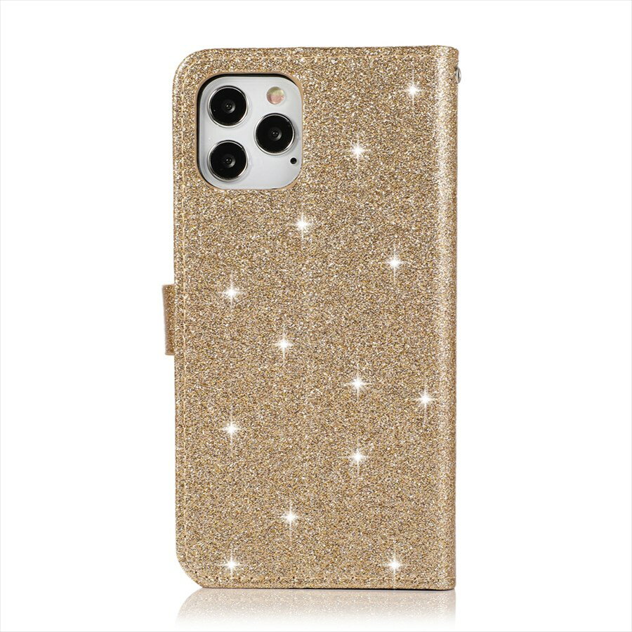 iPhone12ProMax ケース カバー 手帳型 カバー キラキラ ラメ ハート ラインストーン かわいい 輝き グリッター ゴージャス カード収納 カードポケット スタンド機能