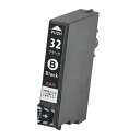 ICBK32 ×1本 互換インク ブラック 黒 単品 ICチップ付 残量表示可能 インクカートリッジ EPSON互換 EP社 エプソン ヒマワリ ( IC32 ...