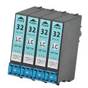 ICLC32 ×4本セット 互換インク ライトシアン 単品 ICチップ付 残量表示可能 インクカートリッジ EPSON互換 EP社 エプソン ヒマワリ ( IC...