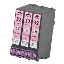 ICLM32 ×3本セット 互換インク ライトマゼンタ 単品 ICチップ付 残量表示可能 インクカートリッジ EPSON互換 EP社 エプソン ヒマワリ ( I...