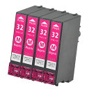 ICM32 ×4本セット 互換インク マゼンタ 単品 ICチップ付 残量表示可能 インクカートリッジ EPSON互換 EP社 エプソン ヒマワリ ( IC32 ...